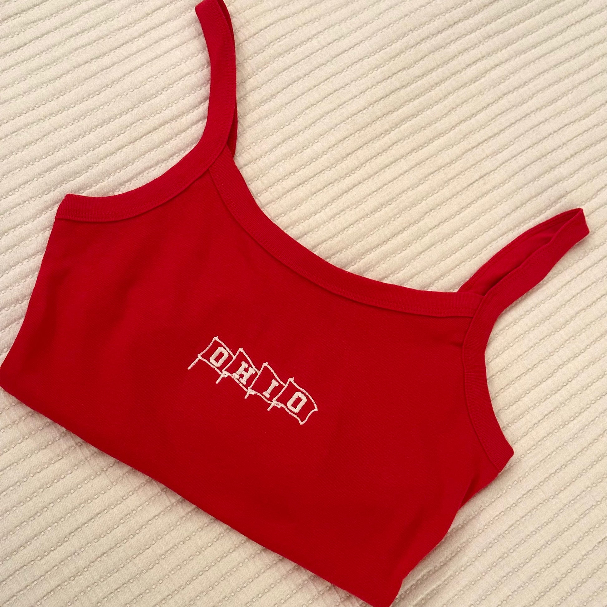 The O-H-I-O Flags Cropped Tank - Columbus Sports