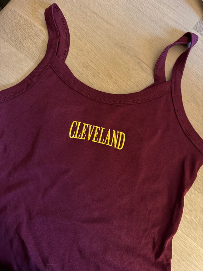 Cleveland Strappy Tank - Maroon