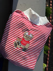 Football Bear Stripe Mockneck