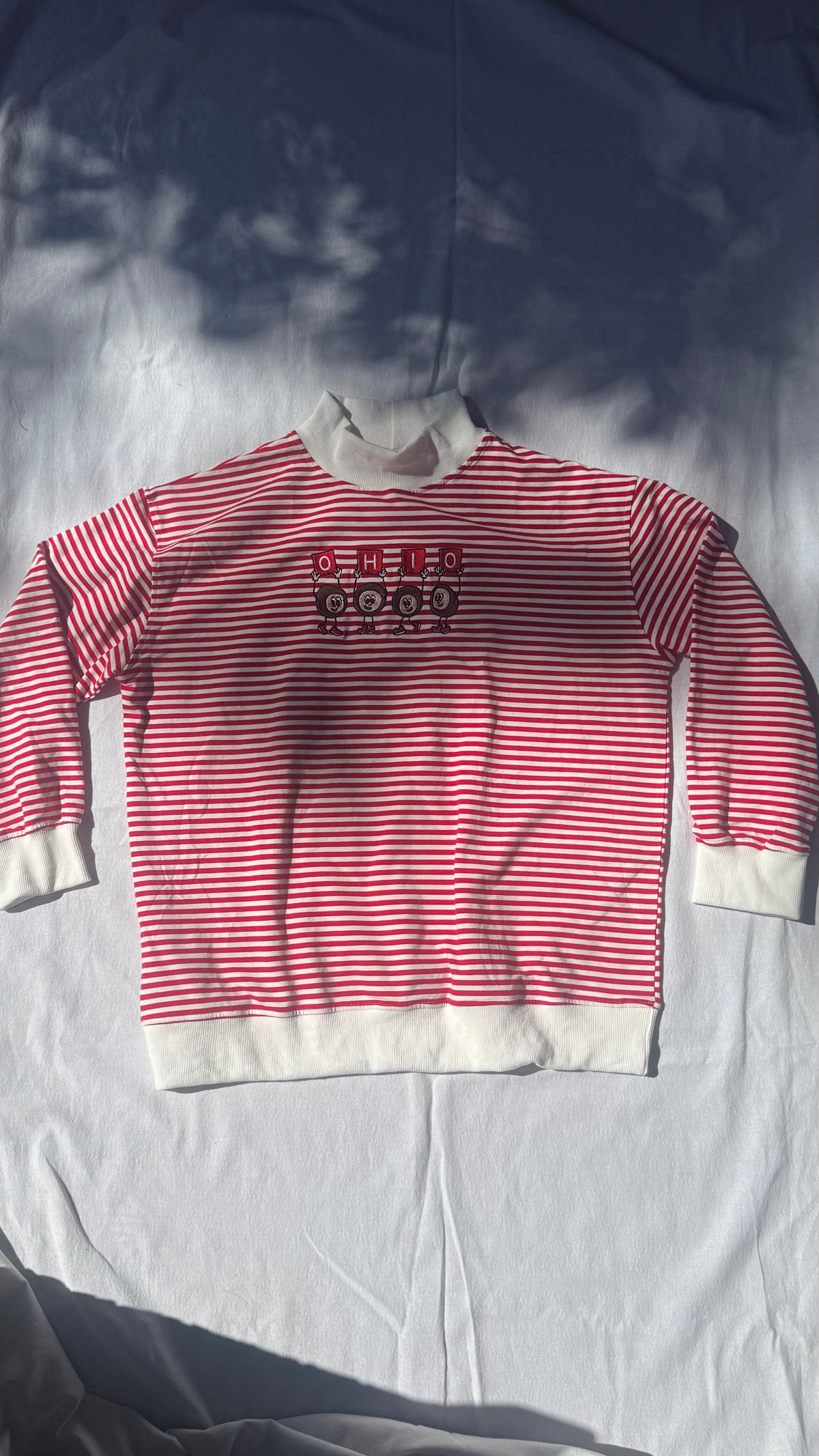 Dancing Buckeyes Stripe Mockneck