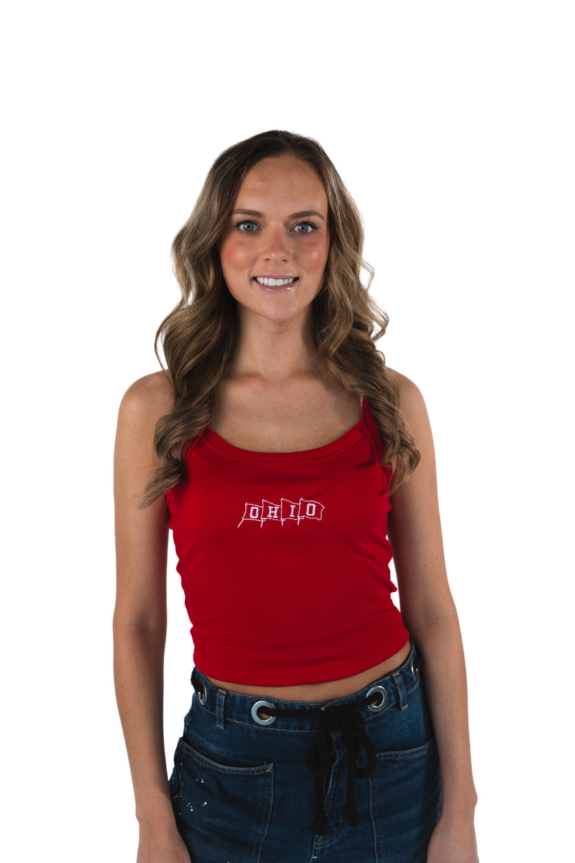The O-H-I-O Flags Cropped Tank - Columbus Sports
