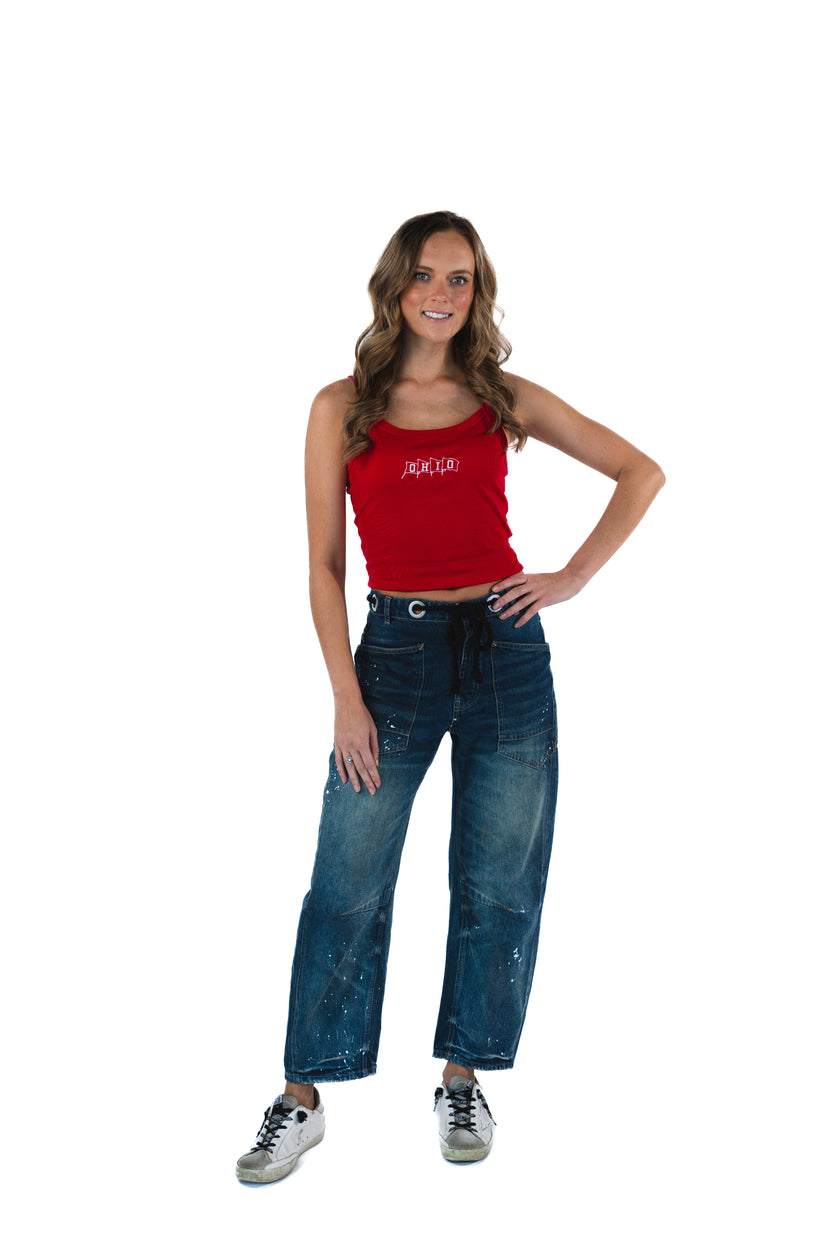 The O-H-I-O Flags Cropped Tank - Columbus Sports