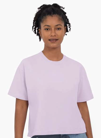 Orchid crew neck, boxy T-shirt color option for the personalized Fiancé Tee.