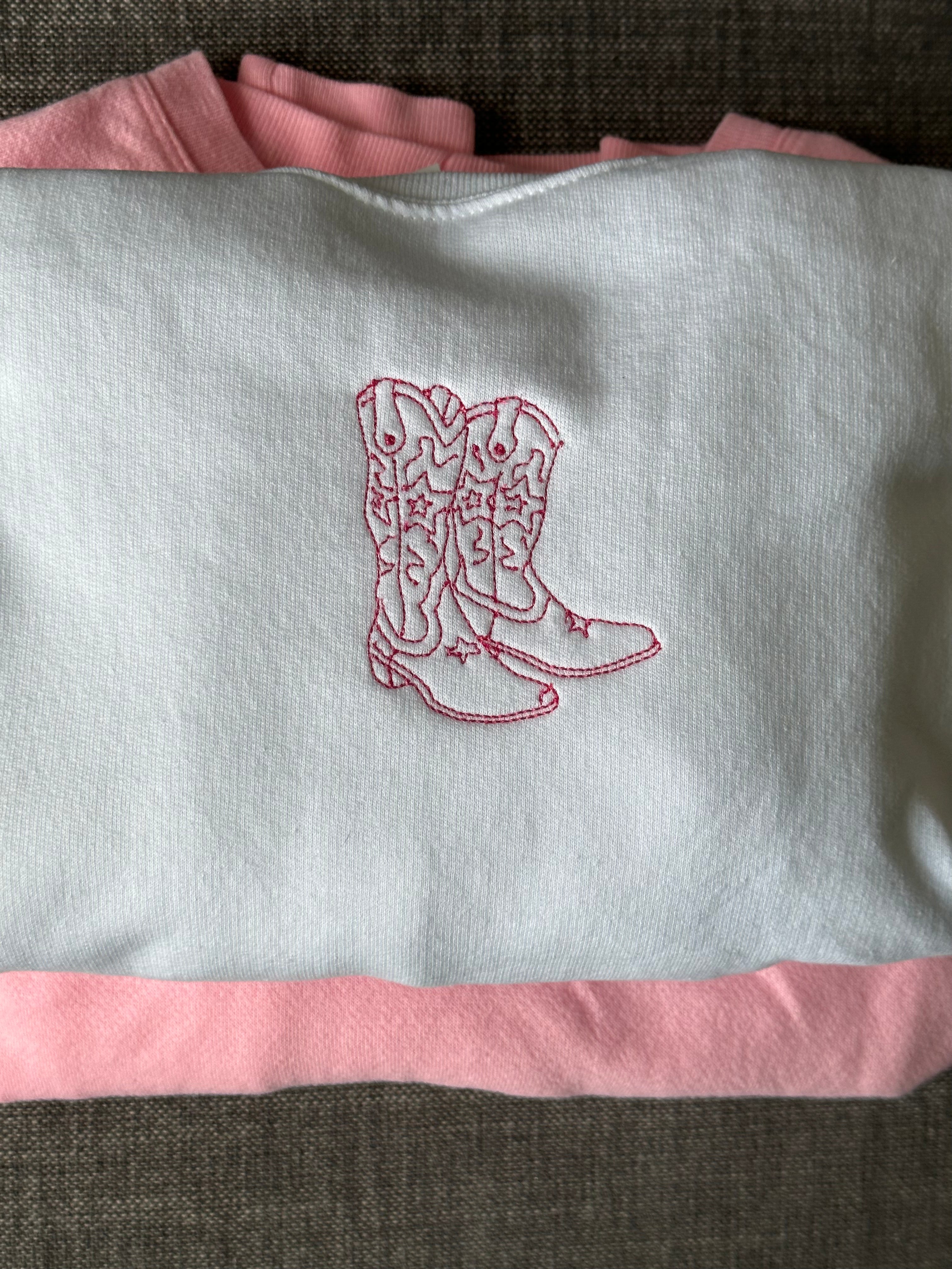 Cowboy Boot Embroidered Crewneck - Western