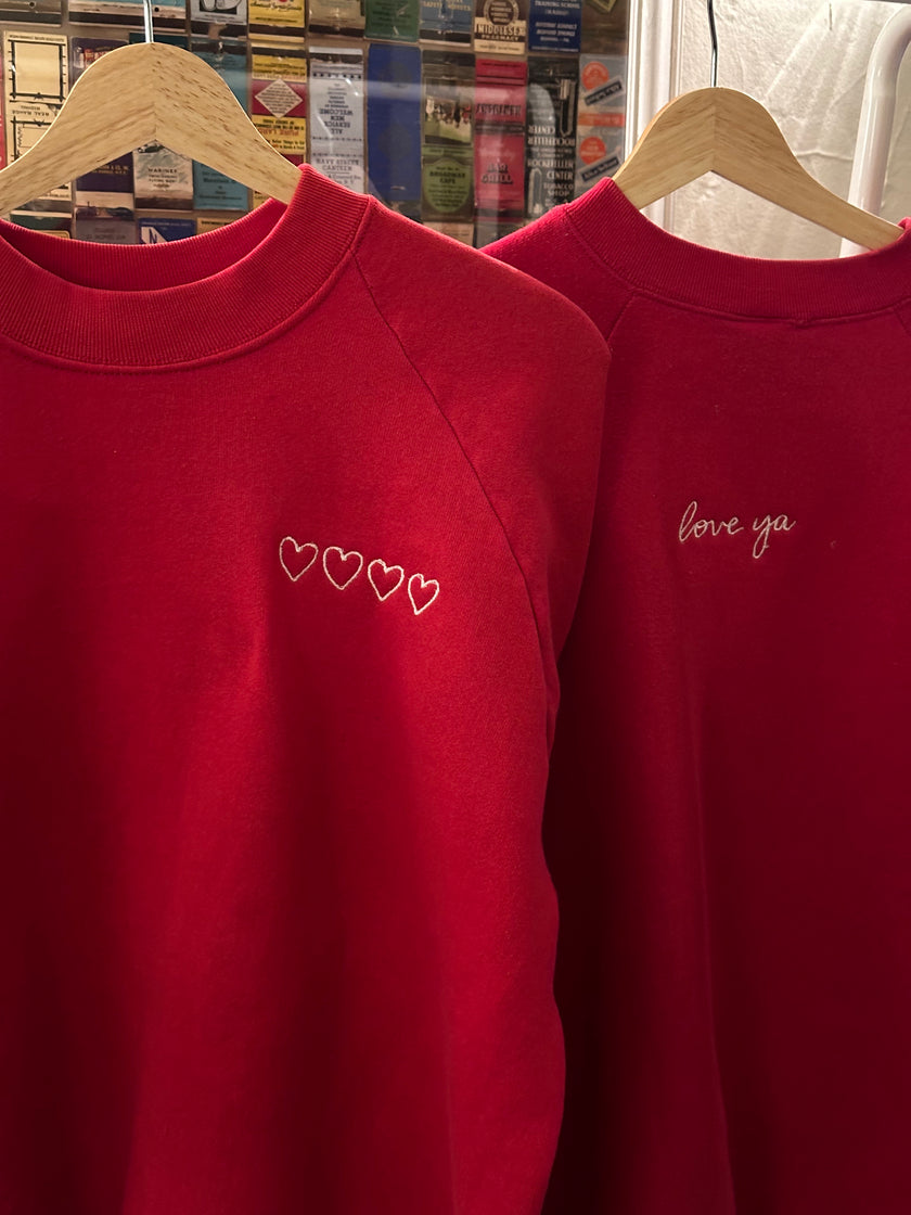 Simple Valentines Embroidered Sweatshirt