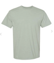 Sage green crew neck T-shirt color option for the personalized Mama embroidered tee.