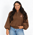 OHIO Football Bear Brown 1/4 Button Up