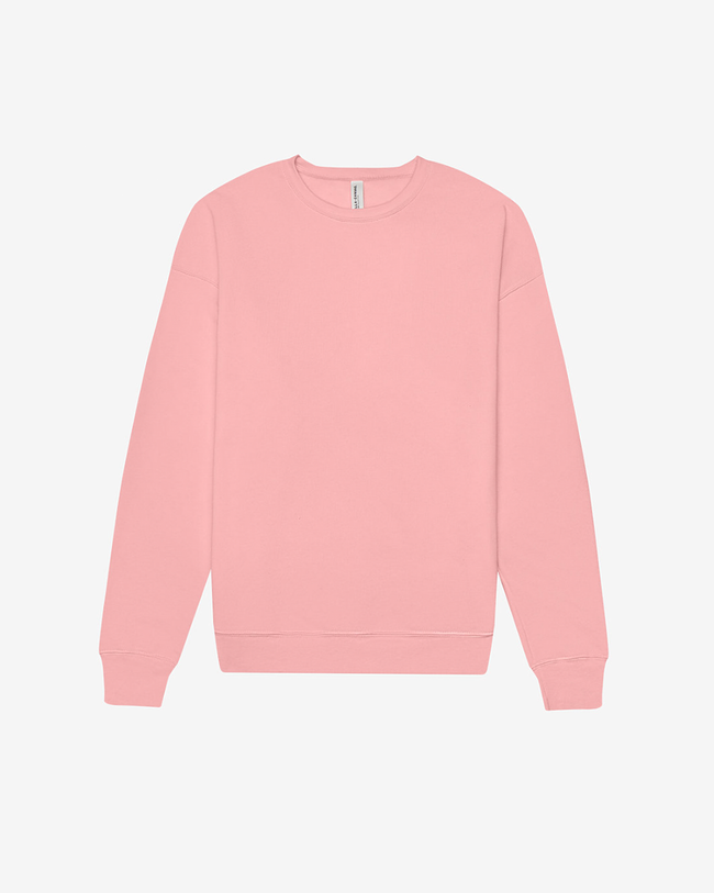 Light pink, relaxed fit crewneck with ribbed cuffs and hem. 