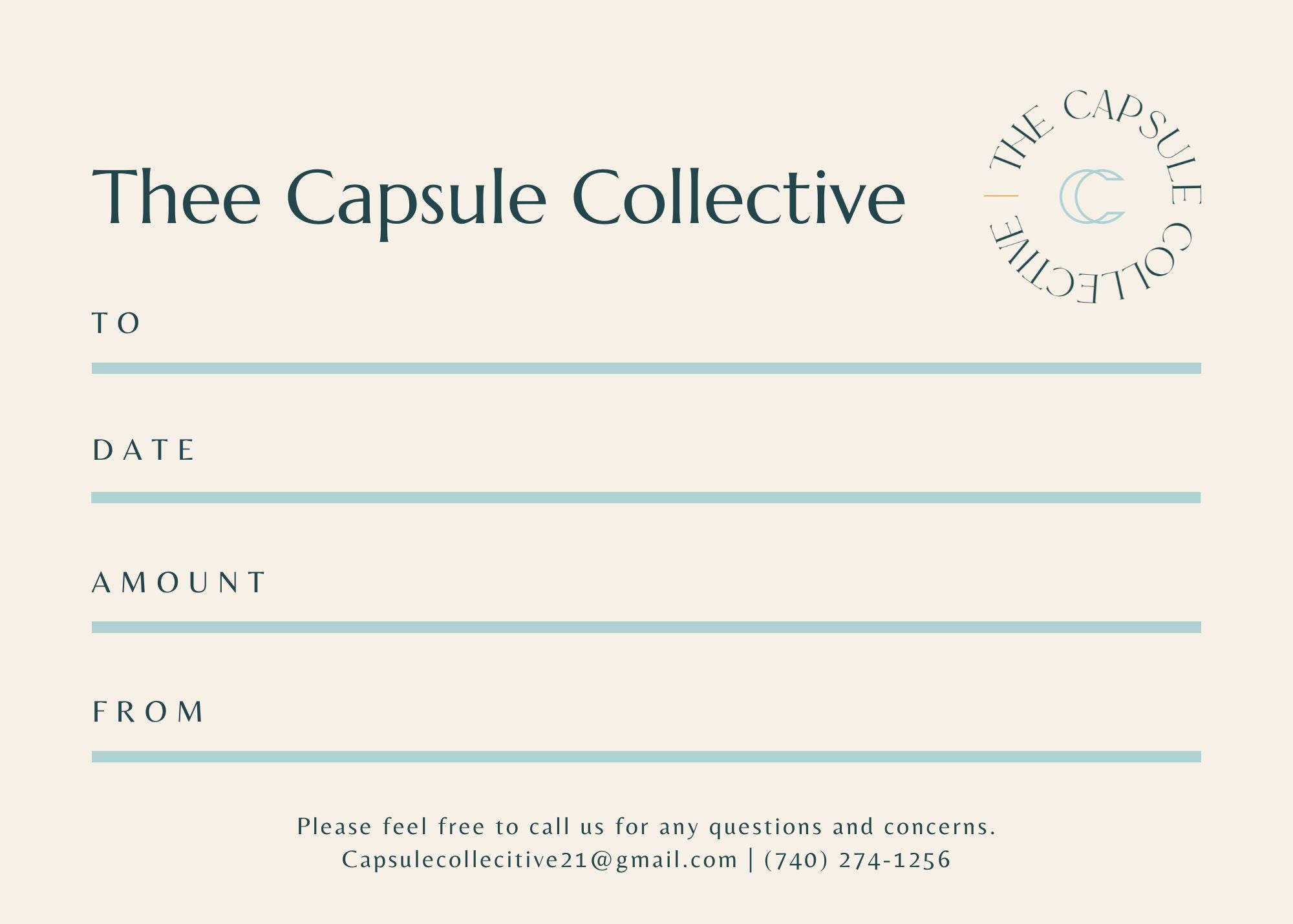 Capsule Collective: A Gift For You, Gift Card